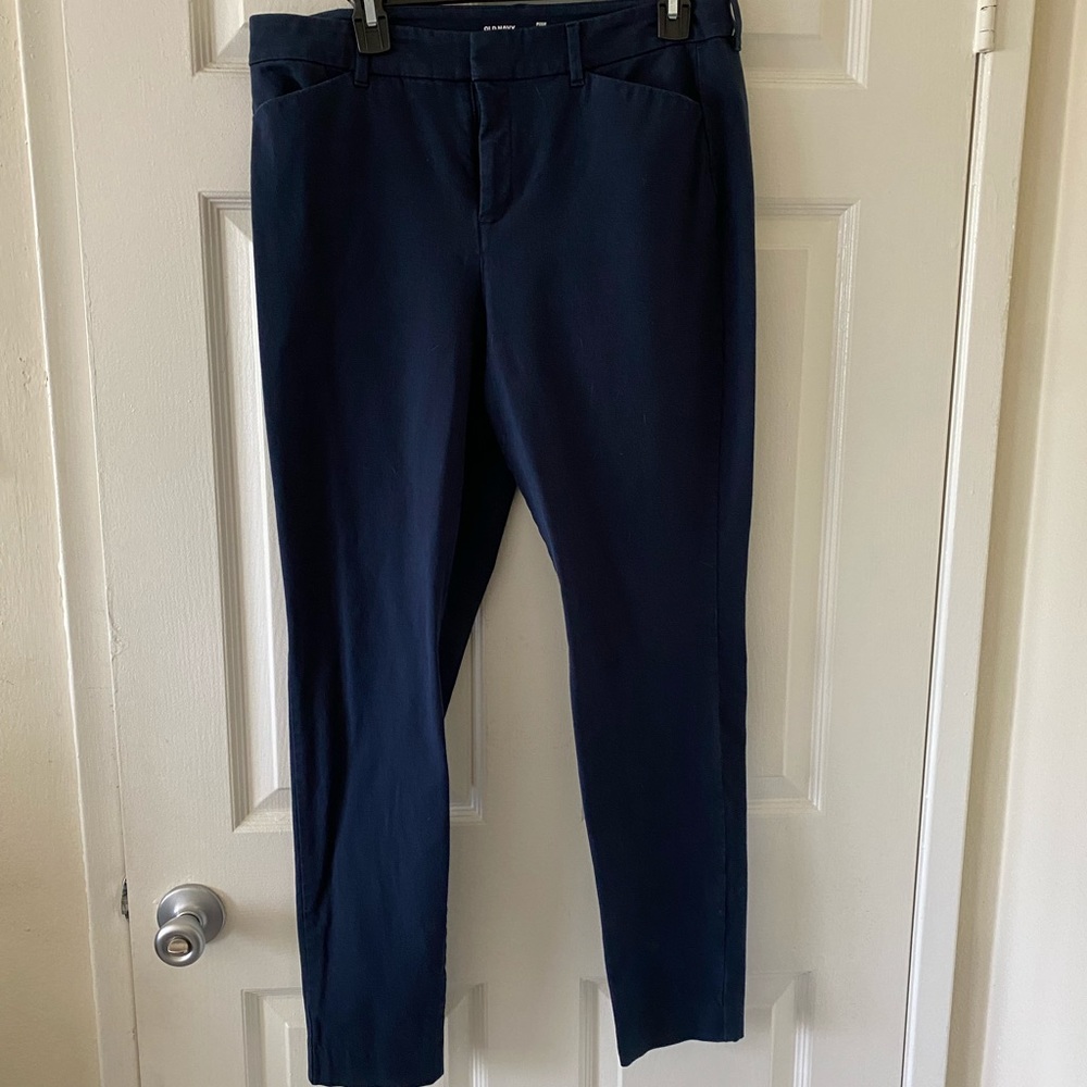 Navy Blue Skinny Slack Pants